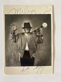 Miles Davis autographed postcard (double signed)