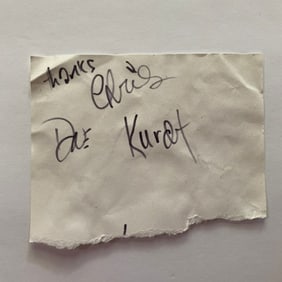 Nirvana Kurt Cobain Signed Paper