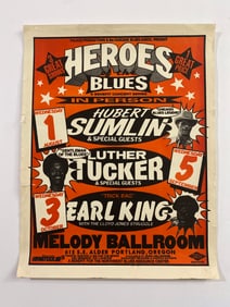 Hubert Sumlin, Earl King, Luther Tucker Portland Concert Poster