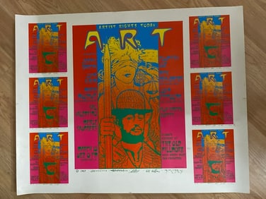 Jerry Garcia Artist Rights Stanley Mouse Kelly Artist Proof Poster 1st Printing