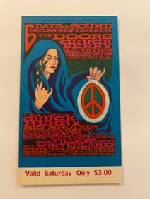 The Doors & Chuck Berry 1967 Fillmore Concert Ticket 1st Printing