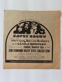 Linda Rondstat & Flying Burrito Brothers SFV State Concert Ad Poster