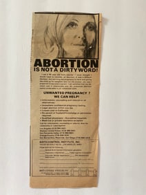 1969 Abortion Rights Ad Poster