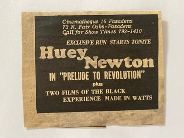 Huey Newton Black Panthers 1969 Movie Event Ad
