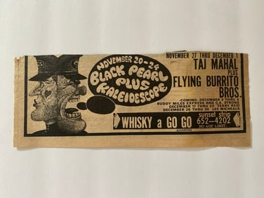 Black Pearl & Kaleidesope 1967 Whisky 'A Go Go Ad Poster