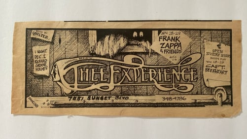 Frank Zappa & Captain Beefhart 1967 Concert Ad Poster
