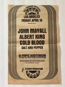 Albert King John Mayall Tim Buckley 1970 Concert Ad Poster