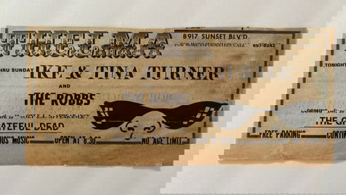 Grateful Dead Ike & Tina 1968 Thelma Concert Ad Poster