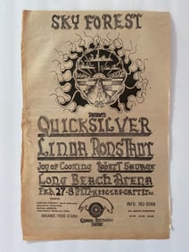 Quicksilver Phil Ochs & Linda Rondstat 1971 Concert Ad Poster