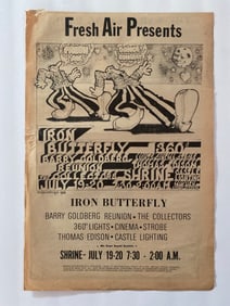 Robert Crumb 1968 Shrine Auditorium Concert Ad Poster