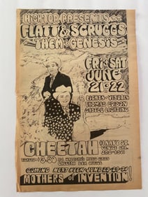 Flatt & Scruggs, Them & Frank Zappa 1968 Cheetah Room Ad Poster