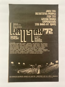 WattsTax 1972 Benefit Concert Ad Poster