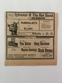 Waylon Jennings, Buck Owen & Dr. Hook Concert Ad