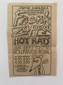Frank Zappa 1972 Hollywood Bowl Concert Ad