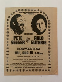 Pete Seeger Arlo Guthrie Hollywood Bowl Concert Ad