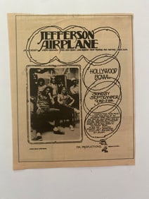 Jefferson Aitplane 1970 Hollywood Bowl Concert Ad
