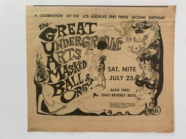 The Great Underground Arts Masked Orgy 1966 Ad Poster