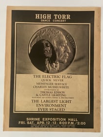 Electric Flag, QuickSilver & More 1968 Shrine Concert Ad Poster