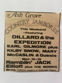 Ramblin Jack Elliot 1969 Concert Ad