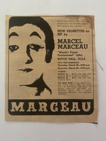 Marcel Marceau 1969 Performance Ad