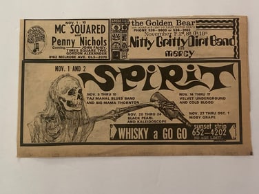 Sprit, Velvert Underground & More 1968 Concet Ad