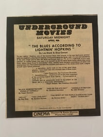 Lightning Hopkins 1969 Movie Ad