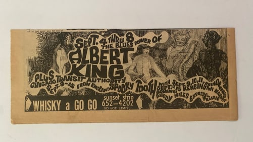 Albert King 1968 Whisky "a Go Go Concert Ad