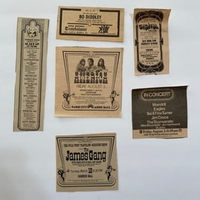 1970's Rock and Roll Concert Ad Lot (6)