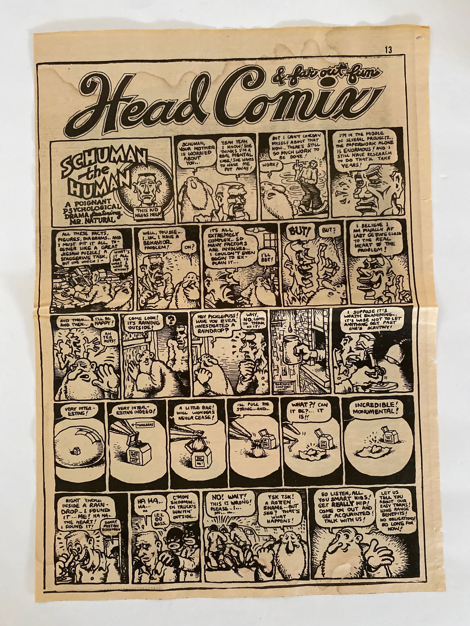 Robert Crumb 1968 Head Full Page Comic (1 of 1)
