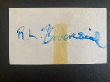R.L. Burnside Autographed Blues Club Business Card