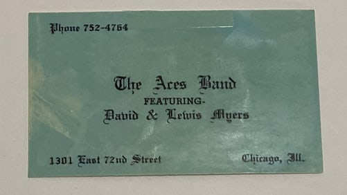 The Aces Blues Band Original Business Card