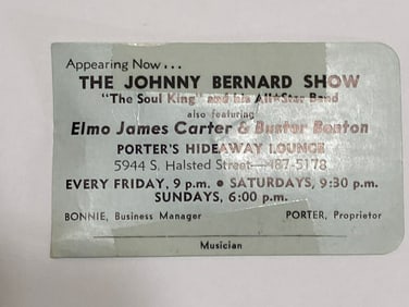 Elmore James on The Johnny Bernard Show Promotion Card