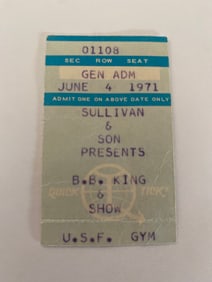 BB King 1971 Concert Ticket