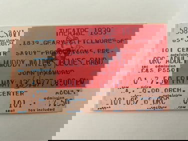 Muddy Waters Blue Band 1977 Concert Ticket
