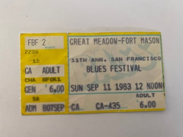 Albert King Willie Dixon SF Blues Festival 1983 Concert Ticket