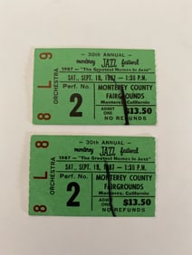Monterey Music Festival 1984 Concert Ticket and Event Pass