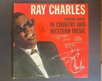 Ray Charles autographed record
