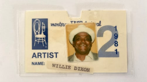 Willie Dixon's 1981 Monterey Jazz Festival Artist Pass