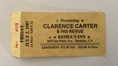 Clarence Carter Carter Concert Ticket