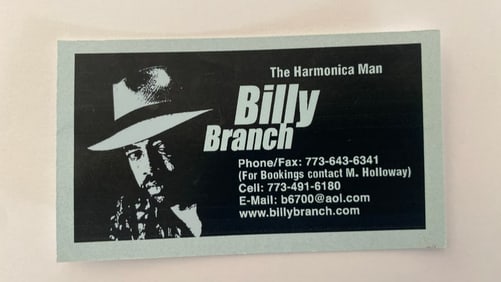Billy Branch Blues Musician Original Business Card