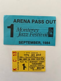 1984 Monterey Jaxx Festival Ticket Stub & Pass