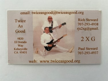 Twice as Good Blues Band Business Card