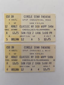 1986 Ny Doo Wop Show Concert Tickets