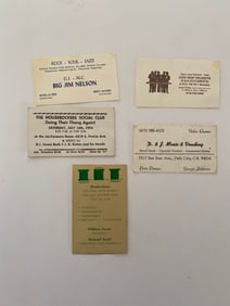 Bay Area Music Industry Business Card Lot