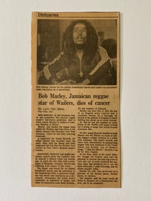 Bob Marley Newspaper Obuituary
