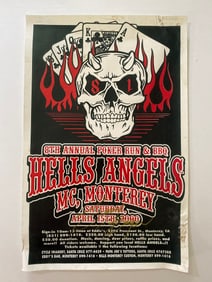 Sonny Barger Autographed Hells Angels Monterey 8th Run Poster 1st Printing