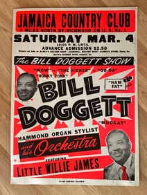 Bill Doggett & Little Willie James Concert Poster 1st Printing