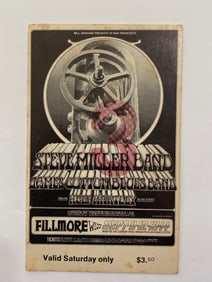 Steve Miller Band & James Cotton Band 1969 Fillmore Concert Ticket