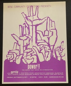 Power 1971 Concert Handbill 1st printing