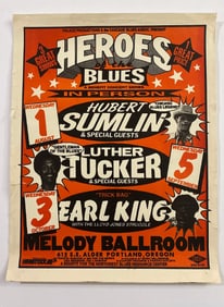 Hubert Sumlin, Earl King, Luther Tucker Portland Concert Poster